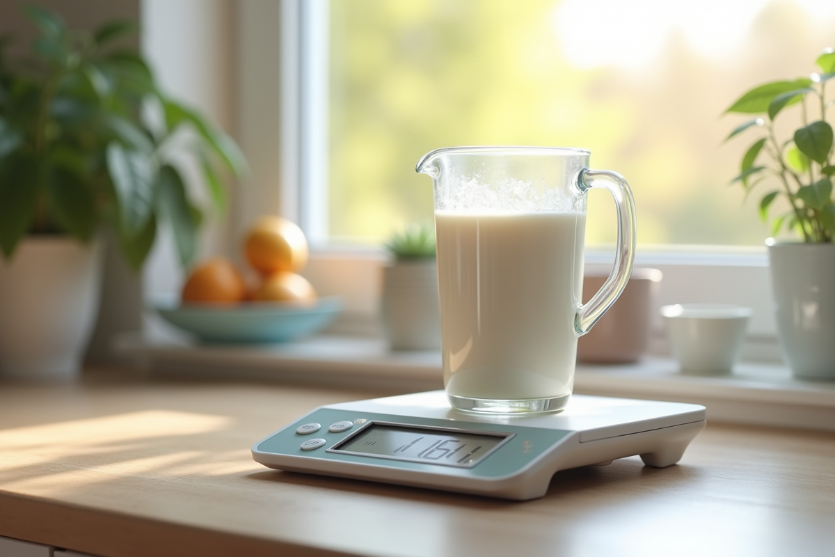 Balance de cuisine numérique avec pichet de lait de 400 ml