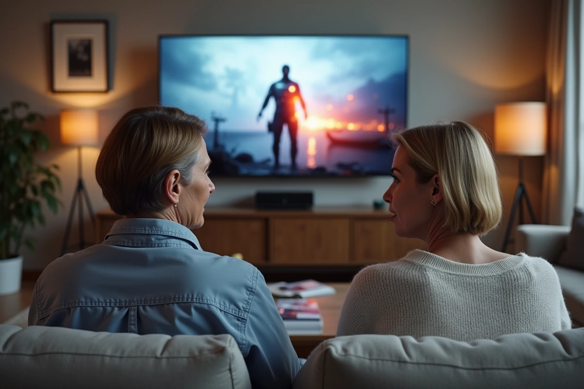Deux femmes regardent un livestream de Battlefield 6