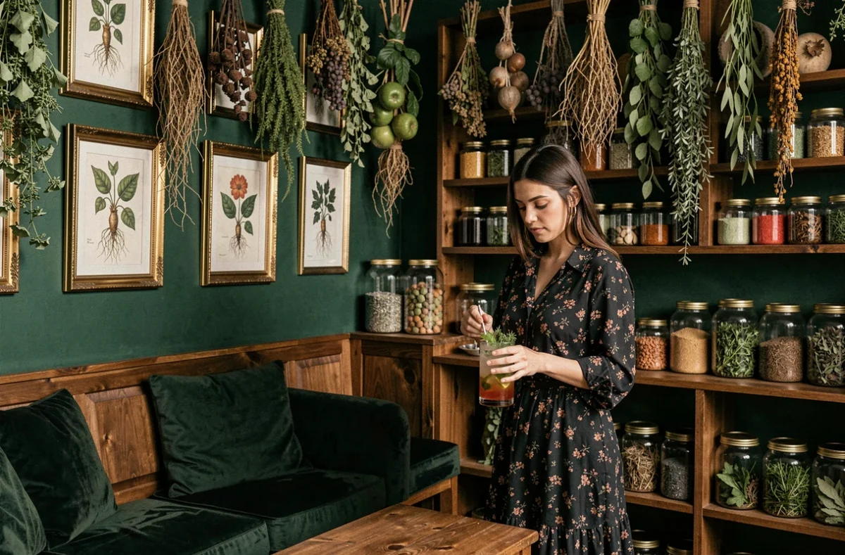 La Mandragore à Strasbourg, bar botanique mystérieux avec décor d'apothicaire, plantes séchées et cocktails aux herbes artisanaux